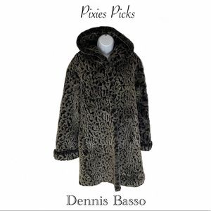 Dennis Basso faux fur hooded coat